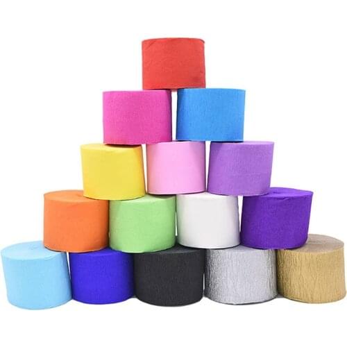 45mm 25meters Length Crepe Paper Streamers Roll Bunting DIY Paper Garland Photography Backdrops for Wedding Birthday Party Decor