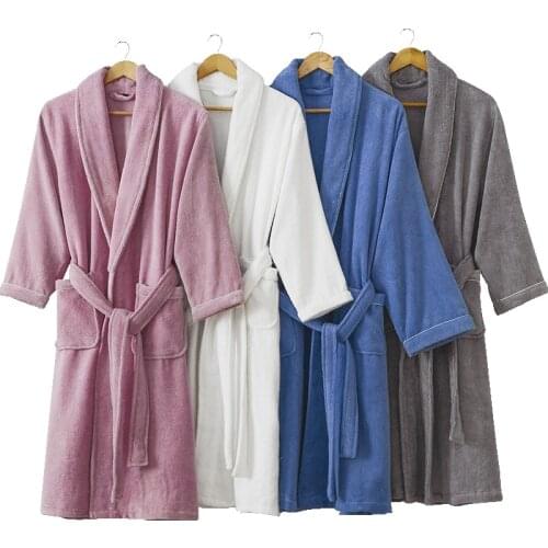 Bathrobe Men Winter Thick Warm Long Bathrobe Plus Size Towel Fleece Soft Nightgowns Bridesmaid Kimono Bath Robes Dressing Gown