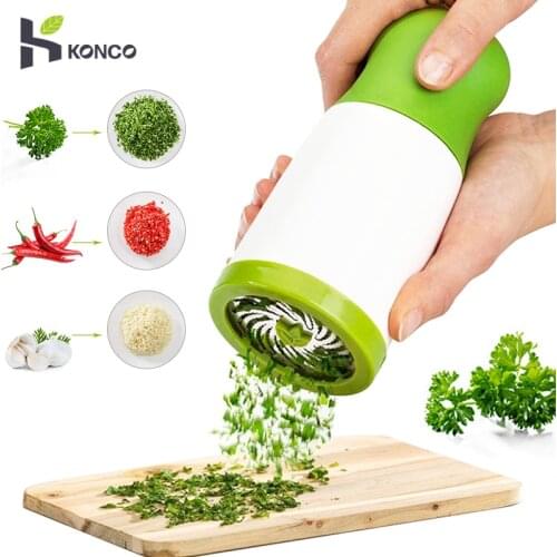 Konco Herb Grinder Spice Mill Parsley Shredder Chopper Vegetable Cutter Garlic Coriander Spice Grinder Kitchen Accessories