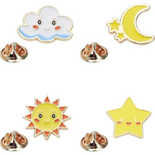 Cute Enamel Pin Womens Brooch Badges For Backpack Anime Stars Moon Pins Brooches For Women Aesthetic Brooch Badges On Backpack