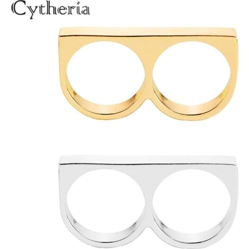 Two finger rings man metal hard ring for party 2 fingers Ring Rebellious Ring revolt personality Jewelry FZL Non-conformity boy