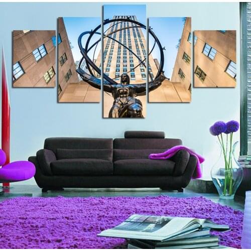 Print Painting Unframed Abstract Modern Home Decoration Canvas 5 Panel New York City Wall Art For Living Room Modular Picture