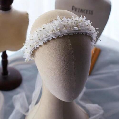 Handmade Yar Flower Brides Headbands BridalTiaras Hairbands Crystal Wedding Hair Accessories