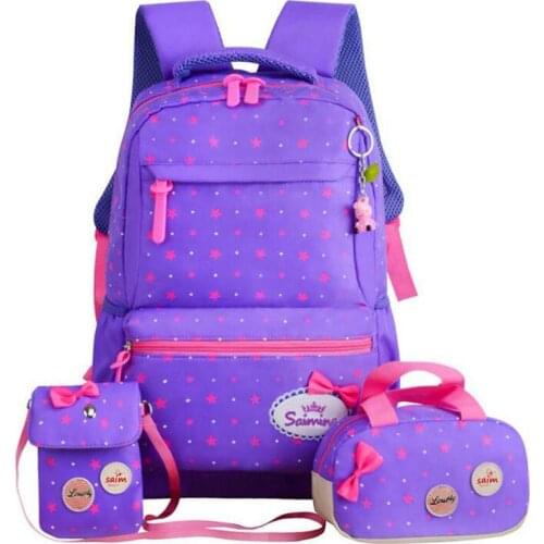 3pcs/set Printing School Bags Backpack Schoolbag Fashion Kids Lovely Backpacks For Children Girls School Student Mochila