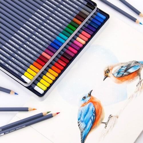 FABER CASTELL 12/24/36/48 color oil color pencil hand-painted art color pencil tin box set