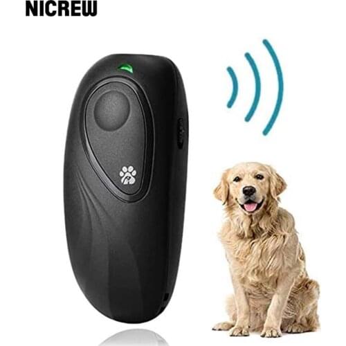 NICREW Ultrasonic Dog Training Repeller Control Trainer Device 2 in 1 Anti-barking Stop Bark Deterrents Dogs Pet Training Device