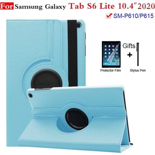 360 Rotation Flip Holder Funda For Galaxy Tab S6 Lite 10.4 SM-P610 P615 Case Capa for Samsung Tab Lite 10.4 inch P610Cover Glass