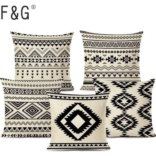 Retro High Quality ethnic Geometry Cushion Cover Throw Pillow Cutton Linen Car Sofa Bed Home Decor Textile Printed Pillowcase