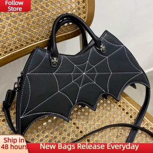 Spider Web Brand Womens Shoulder Bag Embroidery Thread Designer Crossbody Bag Luxury Handbag PU Leather Spoof Bat Female Bag