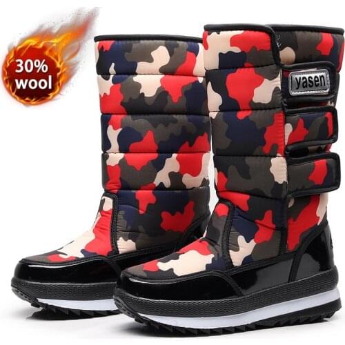 Women snow boots platform winter boots thick plush waterproof non-slip boots women winter shoes warm fur botas mujer