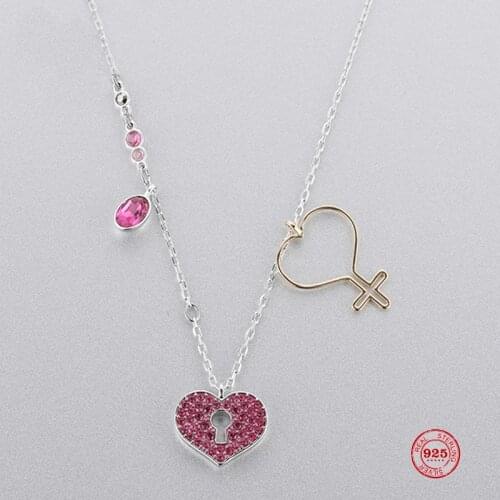 2020 New Fashion Charm Pure 925 Silver Original 1:1 Copy, Romantic Sweet Love Fashion Necklace Female Luxury Jewelry Gifts