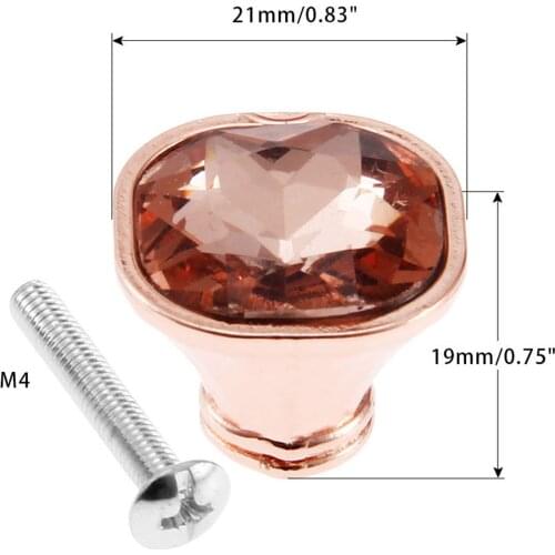 New 21mm Diamond Crystal Glass Knobs Furniture Handles Cupboard Drawer Pull Kitchen Cabinet Door Wardrobe Knob Hardware 1Pc