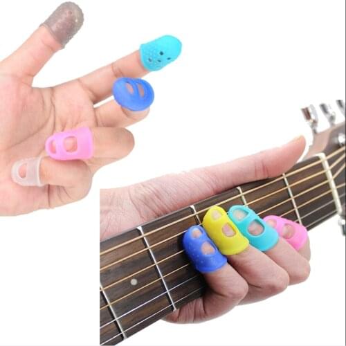 1Pc Guitar Finger Guards Multifunction Silicone Thimble Tip Hollowed Out Knitting Tool DIY Crafts Tool Needlework Accessories