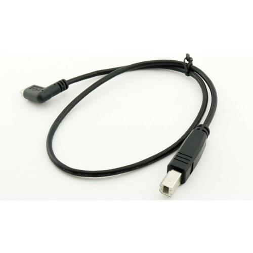 10pcs USB Type C 3.1 Male Right Angle to USB 2.0 B Male Data Converter Adapter Cable for Macbook Laptop Printer Scanner 50cm