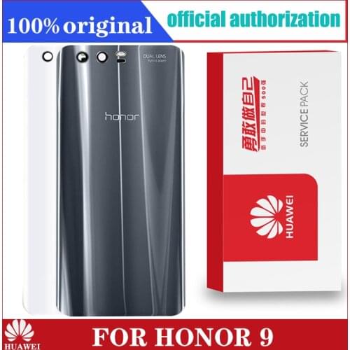 100% Original Brand New Back Cover for Huawei Honor 9 Battery Glass Rear Housing Panel Case repair part with Adhensive sticker