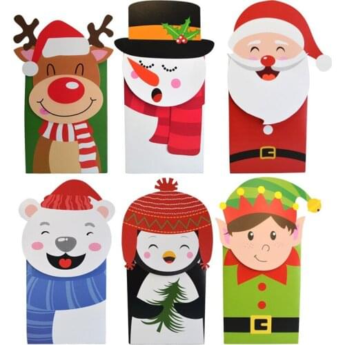 24 Pieces/lot European New Style Christmas Snowman Candy Box Large Christmas Cartoon Wedding Candy Packaging Gift Bag