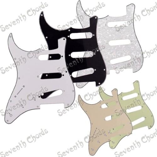 3 Ply SSS 11 Holes Left handed Pickguard Anti-Scratch Plate For ST FD Electric Guitar Replacement - Multicolor for choose