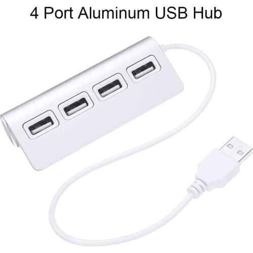 Portable 4 Port Aluminum USB Hub With 11 Inch Shielded Cable Electronic Equipment For IMac MacBooks PC And Printers