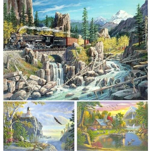 5D DIY Diamond Painting Pastoral Scenery Rhinestone Inlaid Embroidery Cross Stitch Kit Mosaic Handmade Home Decoration