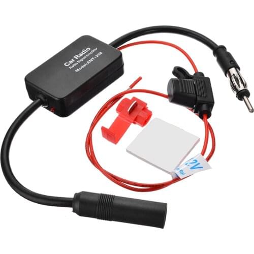 DC 12V Car FM & AM 88-108MHz Radio Signal Antenna Aerial Signal Amp Amplifier Booster Kit Car Electronics Accessories