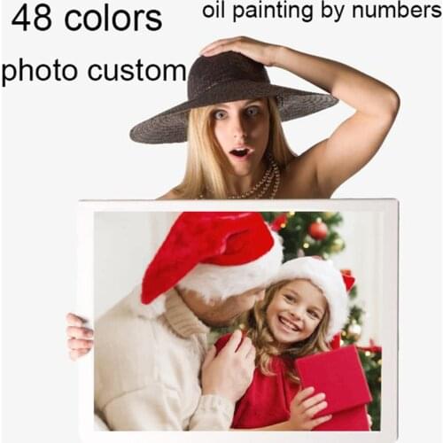 AZQSD 48 Colors Photo Customized DIY Painting By Numbers Unique Gift For Children Friend Family Acrylic Picture Wall Art Decor