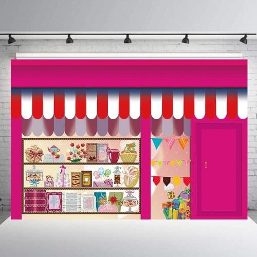 BEIPOTO pink Sweet candyland house background photography backdrop for photo studio photocall girl dessert table poster B-919