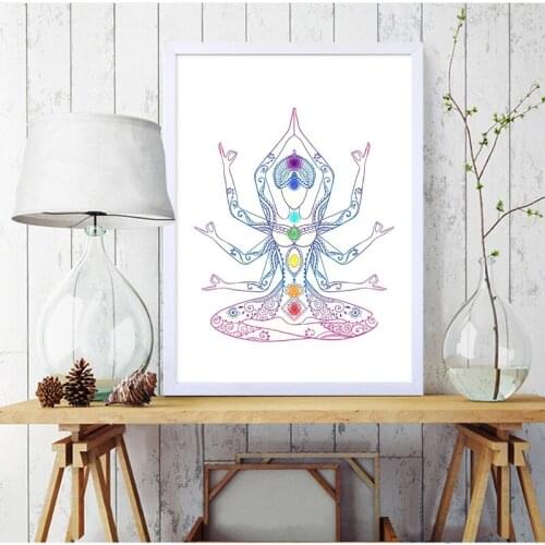 Chakra Art Decor Canvas Painting Yoga Print Poster , Meditation Print Yoga Studio Poster Namaste Picture Wall Art Decoration