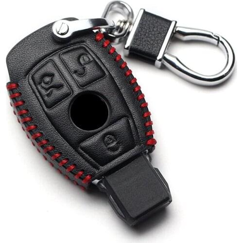 Genuine Leather Car Key Cover Keychain Case for Mercedes Benz CLS CLA GL R SLK AMG A B C S Class Remote Holder Accessories