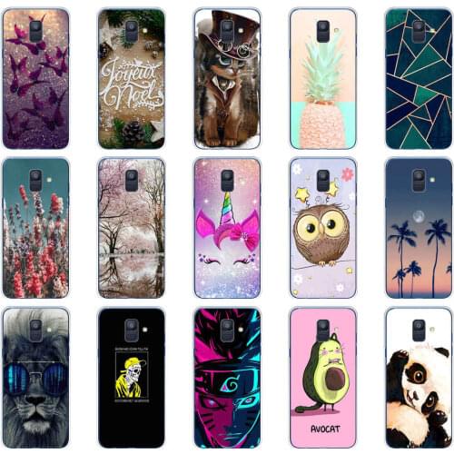 Case For Samsung A6 2018 Cover A 6 A600F Soft Silicone TPU Phone Case For Samsung Galaxy A6 Plus 2018 A605 A605F Case Cat