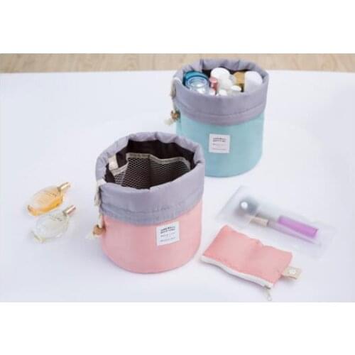 Cylinder Wash Bags Waterproof Women Travel Dresser Pouch Polyster Makeup Cosmetic Bag