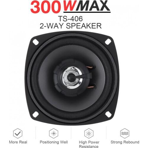 1 Piece 4 Inch 93dB 300W 2-Way Car HiFi Coaxial Speaker Vehicle Door Auto Audio Music Stereo Full Range Frequency Speakers