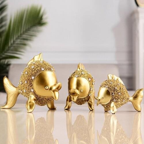 Resin Crafts Goldfish Ornaments Hotel Bedroom Living Room Ornaments European-Style Home Office Decoration Ornament Sculpture