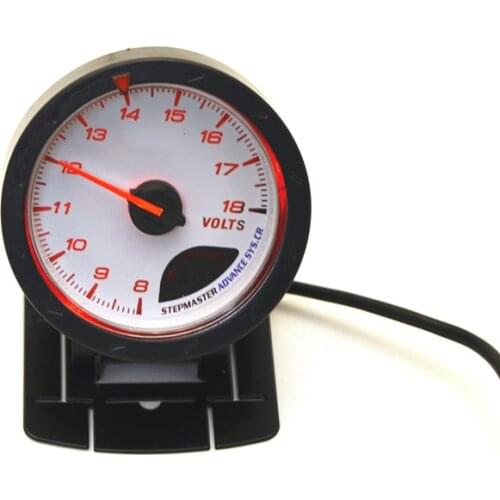 2.5" 60MM Volt Gauge Meter 8-18V White Face With Logo