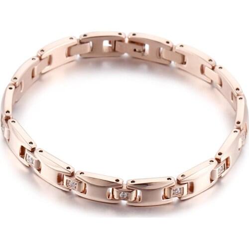 Titanium steel Korean bracelet popular jewelry inlaid bracelet