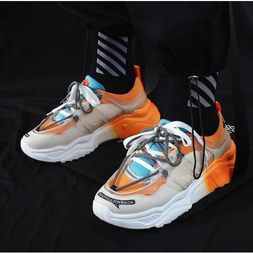 INS Super Fire Mens Casual Sports Shoes New Dad Shoes Red Rainbow Shoes Lovers Shoes