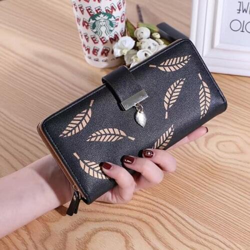 2020 New Ladies Long Wallet Printed Leaf Purse Fashion Women Clutch bag Credit Card Holder Coin Purse Cell Phone Bag