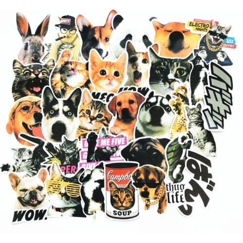 2021 NEW 30Pcs/Lot Lovely Cute Pets Puppy Cat For Car Laptop Bicycle Backpack Home Decal DIY Waterproof PVC Toy Stickers