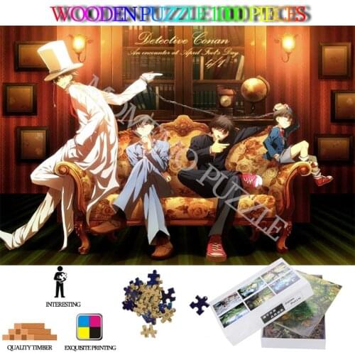 Detective Conan Jigsaw Puzzles Toys Cartoon Anime 1000 Pieces Wooden Jigsaw Puzzle for Adults DIY Assembly 1000 Pieces Puzzles