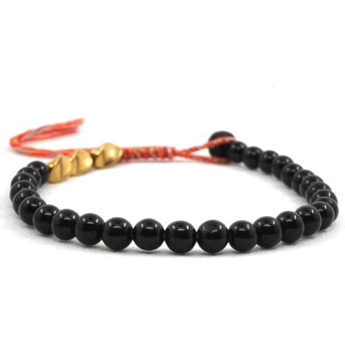 Pohier 5mm Natural Coconut Beads Brass Charm Tibetan Bracelets Buddhist Knot Lucky Bangles