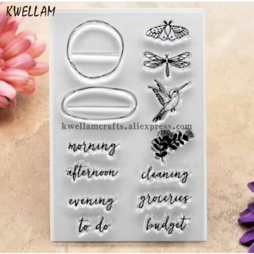 Morning afternoon evening to do Scrapbook DIY photo cards rubber stamp clear stamp transparent stamp 7.5x11.5cm KW7110822