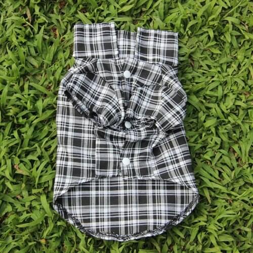 Lattice Thin Plaid Dog Shirts British Style Plaid Dog Shirt For Small Medium Dogs Cotton Pet Puppy T-Shirt Chihuahua Dog Clothes