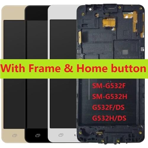 Touch Digitizer Sensor LCD Display Screen Frame Home Button For Samsung Galaxy Grand J2 Prime SM-G532F G532H/DS G532F/DS G532M