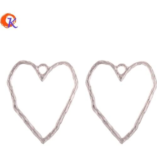 Cordial Design 50Pcs 33*39MM Jewelry Accessories/Earrings Connectors/Heart Shape/DIY Jewelry Making/Hand Made/Earring Findings