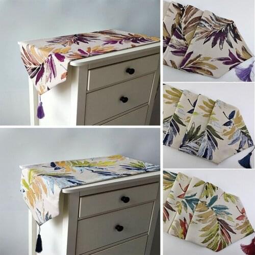 Table Runner Linen Cotton Table Runners Nordic Leaves Printed Cloth For Home Banquet Party Wedding Dining Desk Decor Supplies