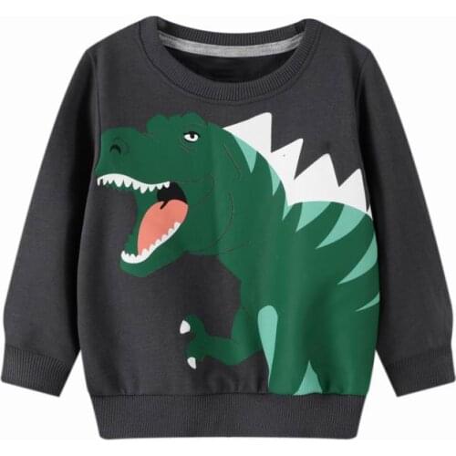 Jumping Meters Boys Long Sleeves Cartoon Dinosaur Print Sweatshirts Kids Clothes Autumn Childrens Animal Tops Clothing 2-7Years
