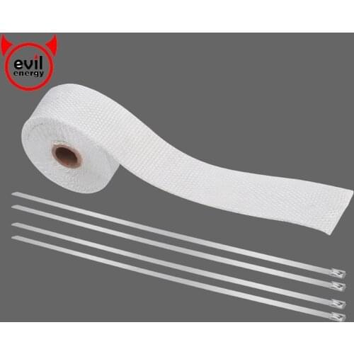 Evil energy 5M Thermal Exhaust Tape Titanium Exhaust Heat Insulating Wrap With 4 Durable Steel Ties Motorcycle Intake Parts