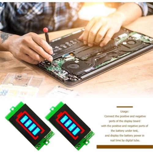 Lithium Battery Tester 1S 3S BMS PCB Protection Board Battery Capacity Indicator Voltage Meters Display Li-ion 44.2V/12.6V Power