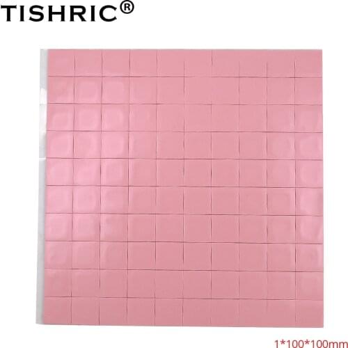 TISHRIC Hot Sale Red GPU CPU Thermal Pads 1mm Cooler Conductive Silicone pad Heatsink 100*100*1mm PC Fan Cooling Heat sink