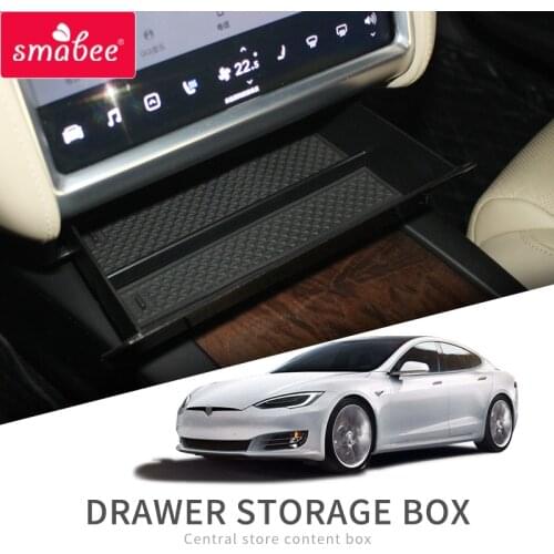 Smabee Central Console Storage Box for Tesla Model X Model S Car Interior Accessories Container Store Content Drawer Box