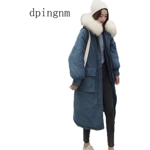 2018 New Big Size Women Parkas XL Winter Padded Women Jacket Worm Hood With Fur Plus Size Casual Coats Outwear